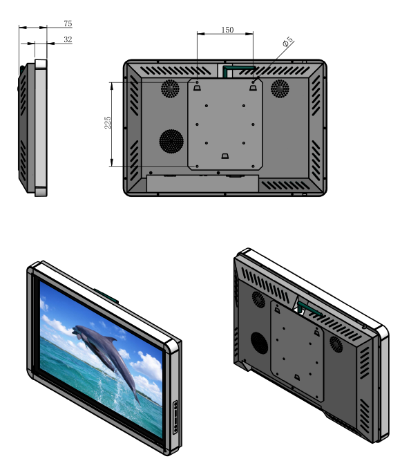 22寸触摸查询一体机图纸