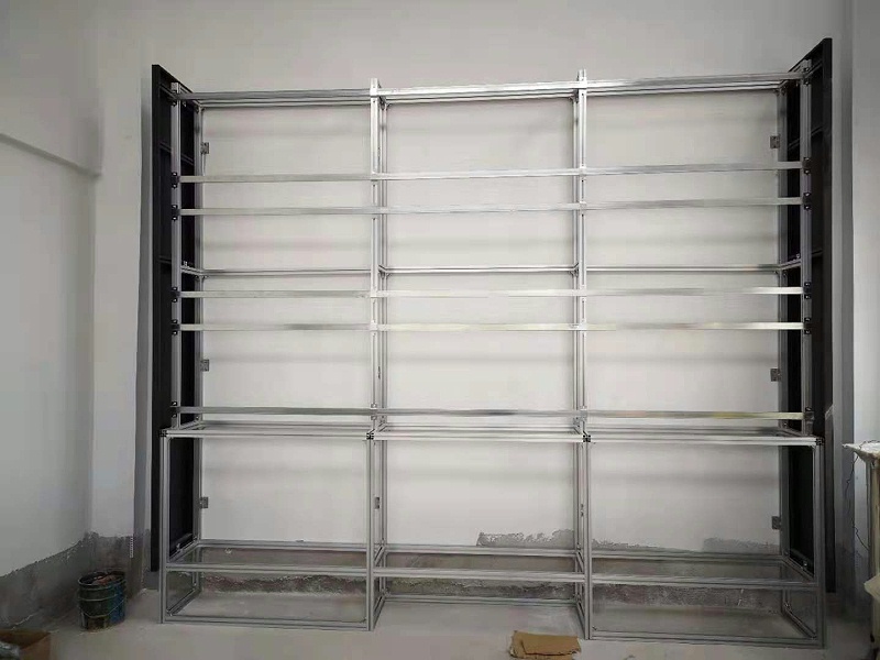 企业展厅9台3.5拼缝液晶拼接屏案例现场安装