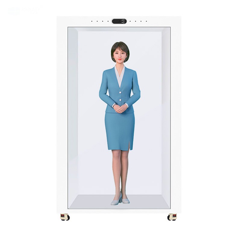 86寸AI数字人透明柜
