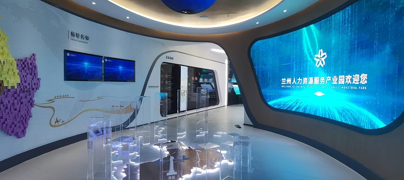 中亿睿液晶屏、滑轨屏助力兰州人力资源产业园打造创意科技化数字展厅